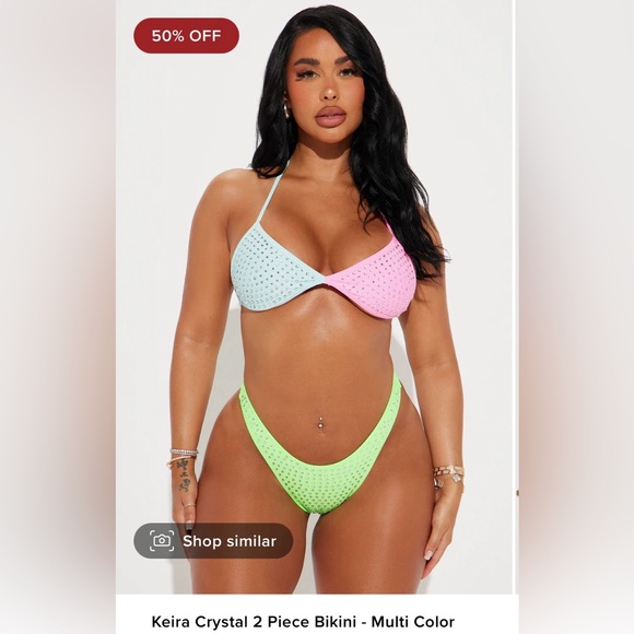 Fashion Nova Keira Crystal 2 piece bikini - Picture 2 of 3